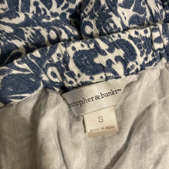 Christopher & Banks Blue and White A-Line Skirt - Picture 3 of 3